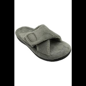 Vionic Women's Adjustable Strap Slippers Relax Light Grey - Medium
